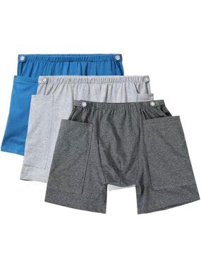 3‑Pack Men’s Urine Bag Shorts – Ostomy & Catheter Drainage Underwear, Size S